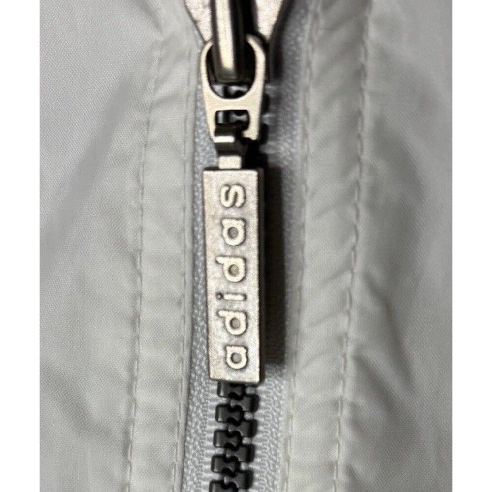 Adidas Windbreaker Soccer Mens M White Blue Black Hooded Full Zip - Picture 9 of 16